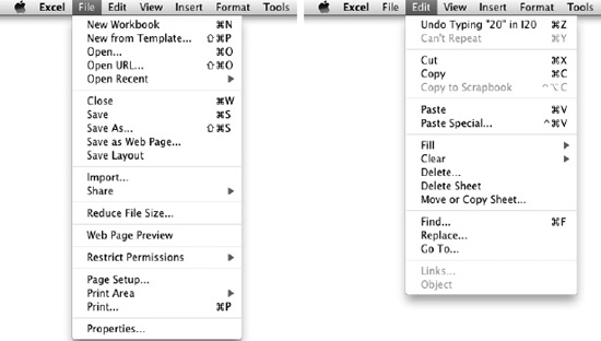 excell shortcut keys for mac 2011